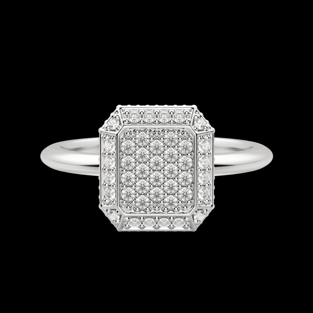 Asscher Pavé Ring